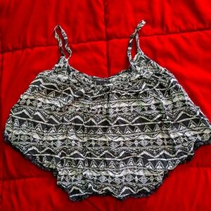 Black and White Boho Crop Top